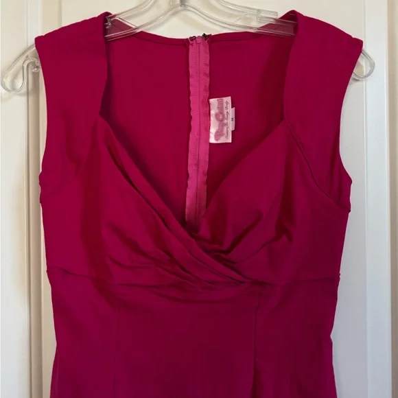 Pinup Couture “Erin” 1950s style Hot Pink Wiggle Dress Size M - Picture 2 of 8